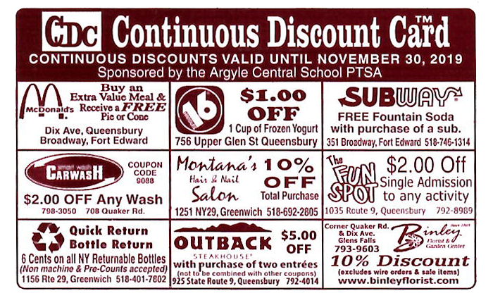 Continuous Discount Cards Top