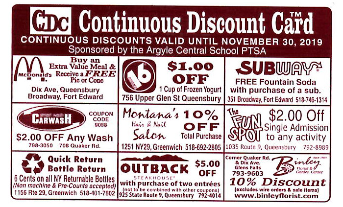 Continuous Discount Card 4