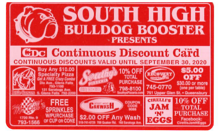 Continuous Discount Card South High