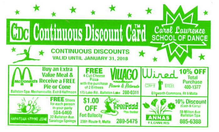 Continuous Discount Card